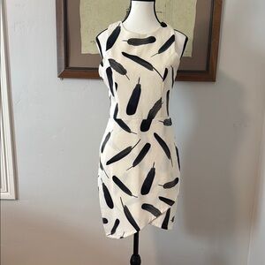 Black and White Halter Sheath Mini Dress